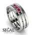 Geometrical Ruby Wedding Ring - David No. 12